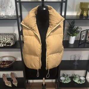 Women's Tan Puffer Vest